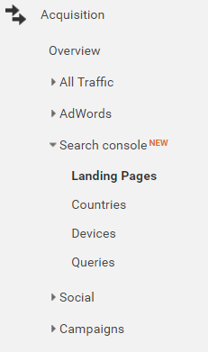 Search Console tab
