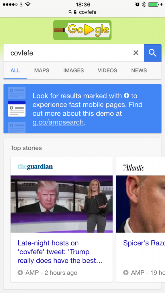 How AMP pages appear in Google's top stories carousel