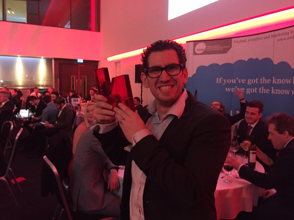 CEO Guy Levine with the Prolific North Award for best PPC & SEO Agency