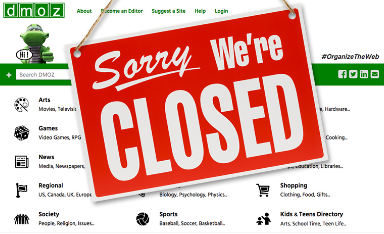 DMOZ closed in March 2017